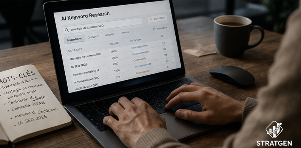Recherche de mots-clés assistée par l'IA — cartographie sémantique automatisée